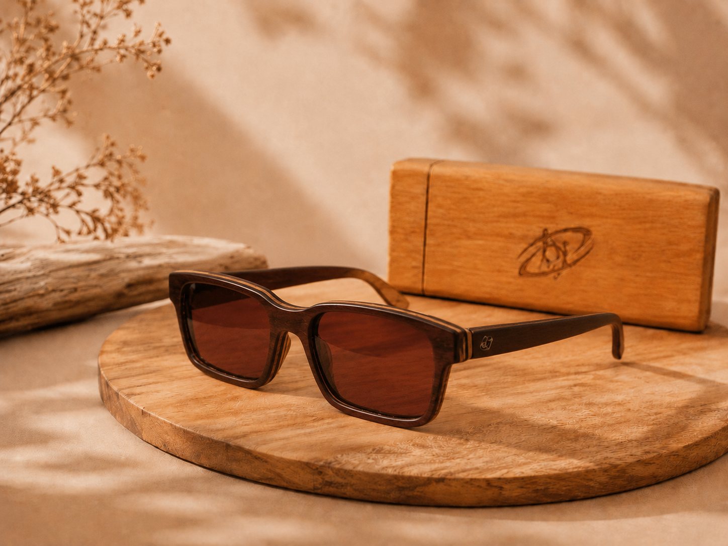 Geometric Walnut Frame